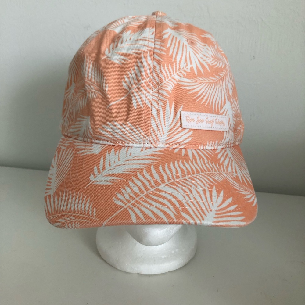 Ron Jon Surf Shop Palm Tropical Leaf Baseball Cap - Peach White